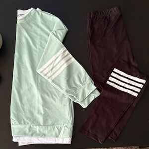 Mint Green and Dark Brown Tracksuit Set